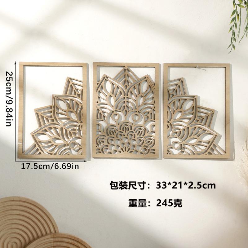 Minimalistischer Hänge-Wandschmuck aus Holz mit Blattausschnitt - Lasergeschnitzte Naturholzkunst für Wohnzimmer, Schlafzimmer und Esszimmerdekoration