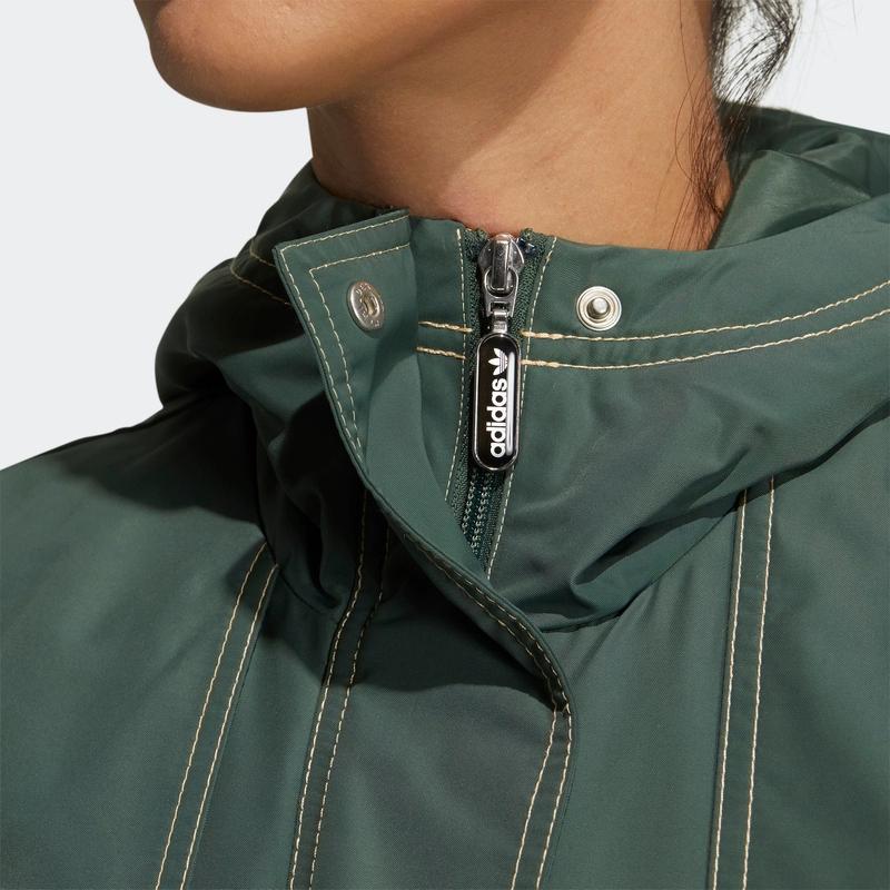 Adidas Originals Velcro Design Casual Sports Cotton Jacket Women Jacket Forest-Green GN9079