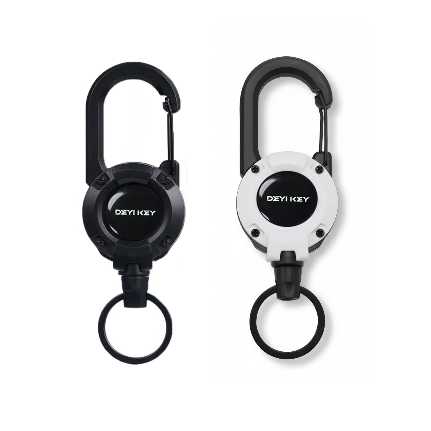 

Premium Retractable Reel 60cm Reinforced for and Outdoor Activities [jimii Product] Keychain, Carabiner-style Keychain, Wire, Small, Multifunctional, чёрный