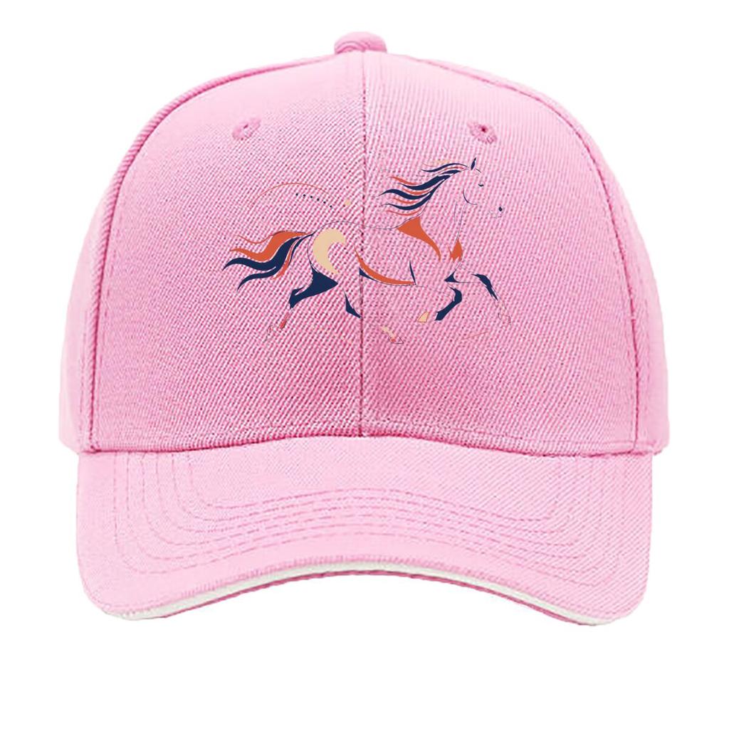 Abstract Running Horse Line Art Sandwich Baseball Cap Sun Cap Outdoor Workouts Hat