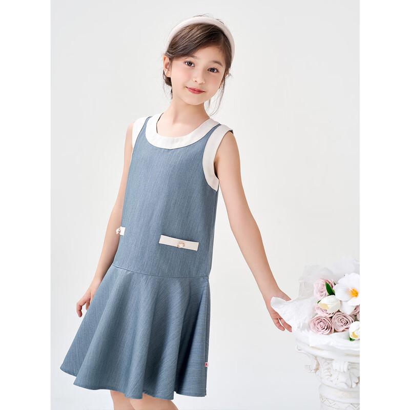 Girl s 2026 Summer Color-Block A-Line Vest Dress 150