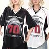 American Retro Sports Jersey Short-sleeved Fans European and American Street Tide Brand Loose Fan Version