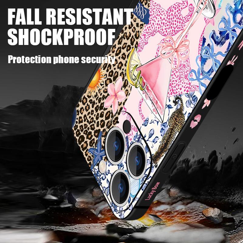 For iPhone 17 Pro Max Case Pink Goblet Bowknots Disco Ball Soft Silicone Lanyard Cover For iPhone 16 Pro Max Cover iPhone 15 14 13 12 11 16E