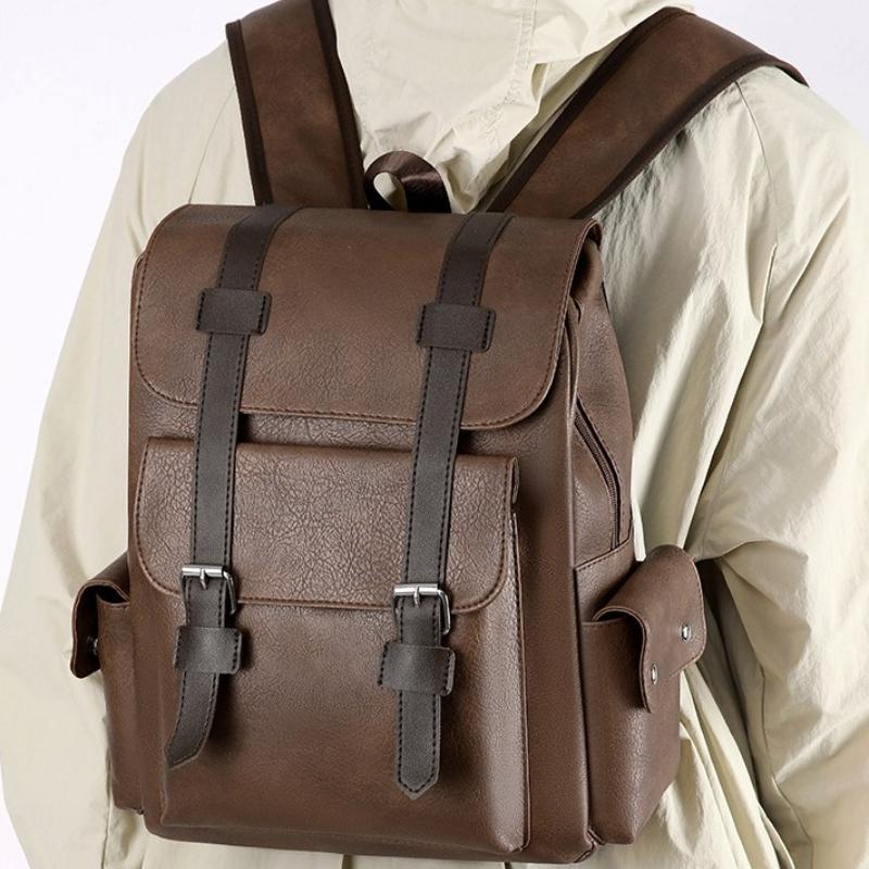 Fashion Luxury Men Backpack Waterproof PU Leather Travel Bag Man Large Capacity Teenager Male Mochila Laptop Backpacks
