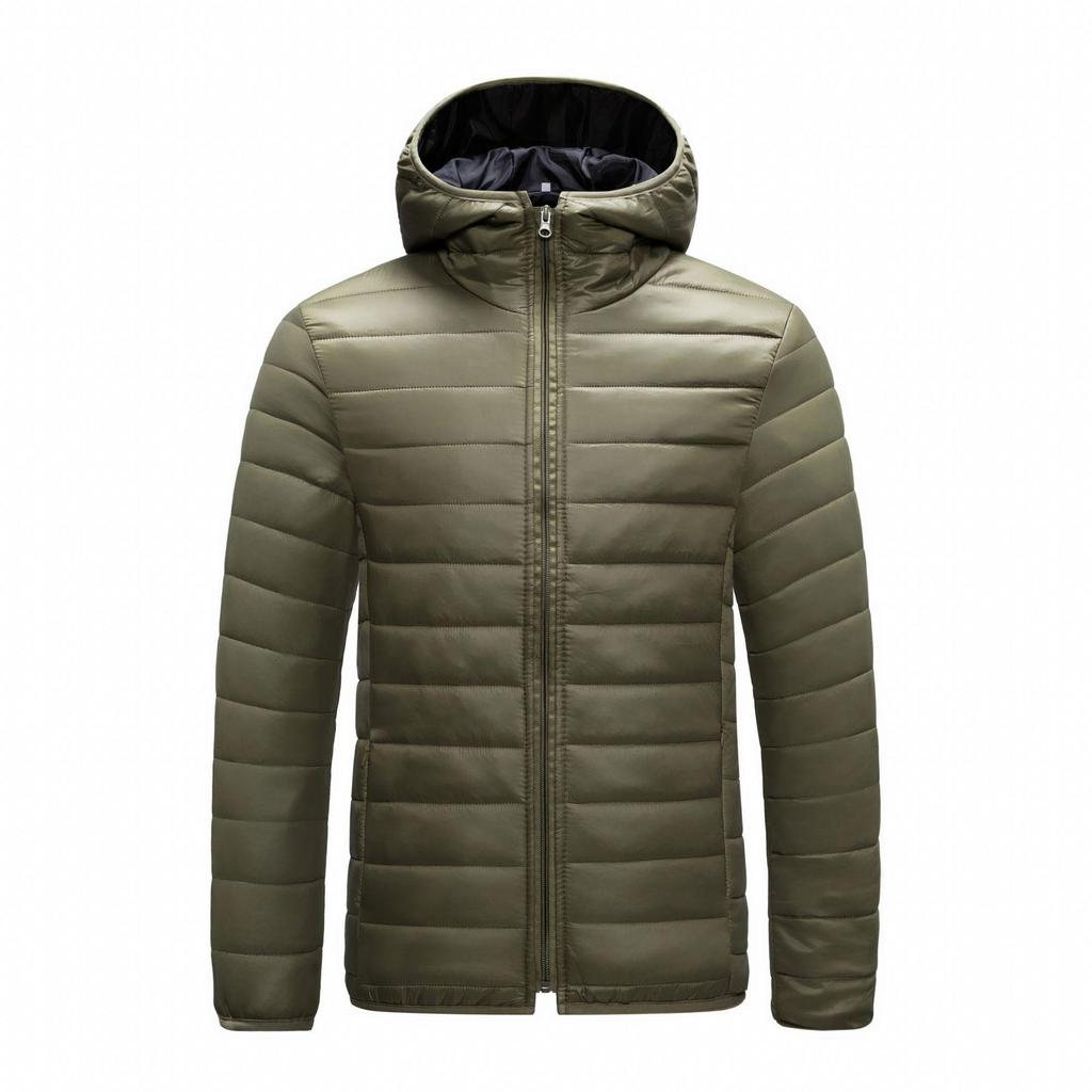 2025 Men's Winter Hooded Cotton Jacket - Casual Lightweight Padded Short Coat