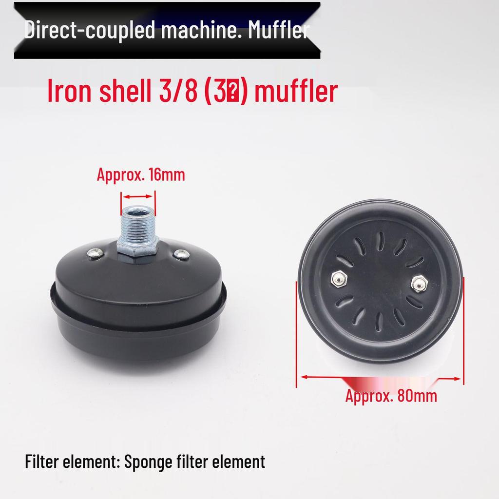 Oil-Free Air Compressor Kit: Direct-Coupled Pump, Silencer Muffler, Air Filter & Element.