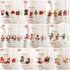 New Resin Christmas Tree Hanging Pendant Santa Claus Snowman Small Xmas Tree Ornaments DIY Christmas Decorations Party Supplies