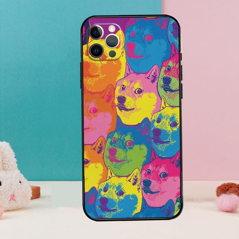 DOGE MEME Shiba Inu Hund Handyhülle Für iPhone 16 14 13 12 11 15 Pro Max 12 13 mini XR 15 16 Plus 16e Hülle Coque
