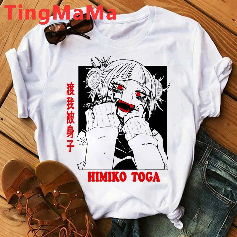 Japanese Anime My Hero Academia T Shirt Unisex Kawaii Cartoon Himiko Toga Funny Graphic T-shirt Fashion Ullzang Tshirt FeUnisex