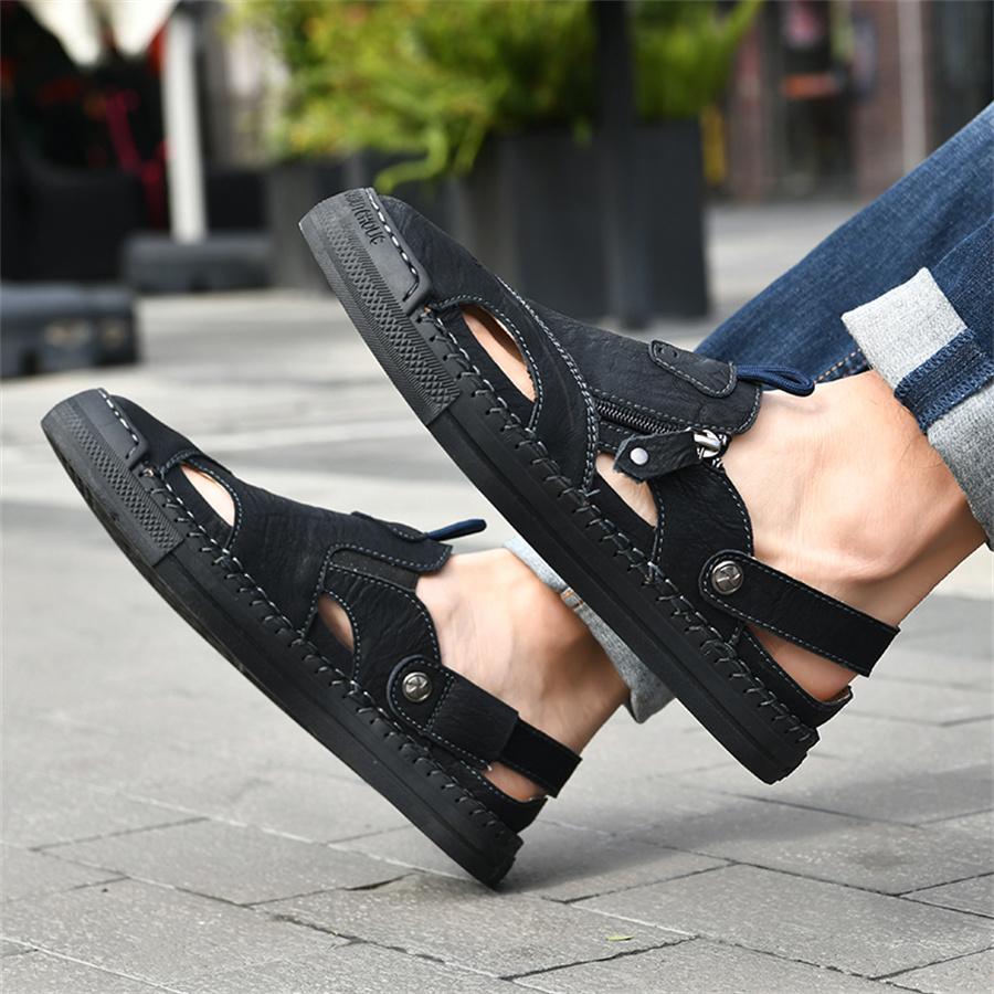 Fashion 2025 Casual Men Sandals Covered Toe Summer Beach Shoes Breathable Hole Sneakers Outdoor Quick Drying Casual Sandals Big Size 48