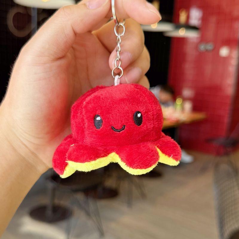 Reversible Octopus Plush Keychain Doll Pendant For Kids Gift