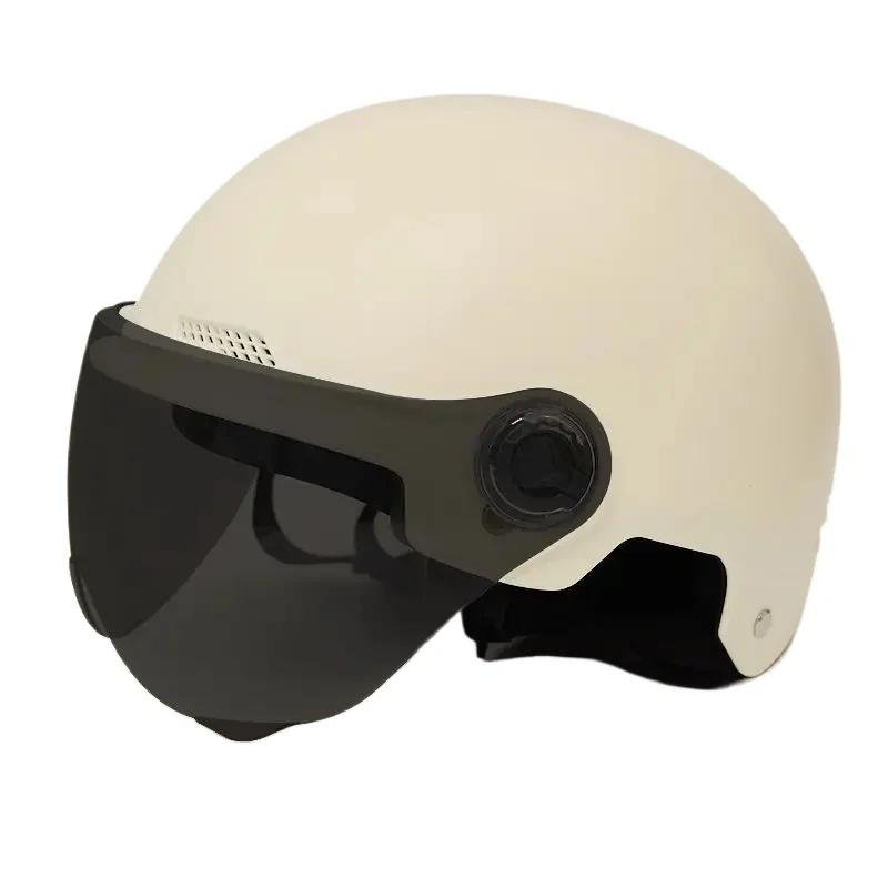 

Riding Safety Helmets Lightweight Half Helmets with Goggles Reflective Stickers Sun Protection Adjustable in All Seasons