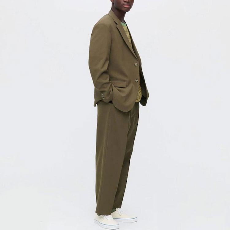 Uniqlo x MARNI Wide Fit Tuck Pants (Asia Sizing) Olive Unisex Streetwear 448918-57