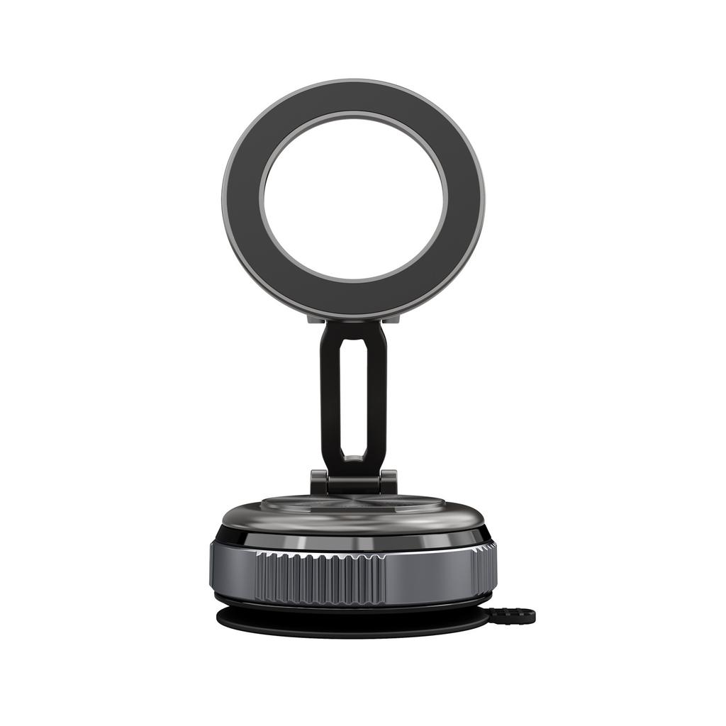 Vacuum Suction Magnetic Phone Holder, 360° Suction Cup Retractable Car Phone Mount Foladable