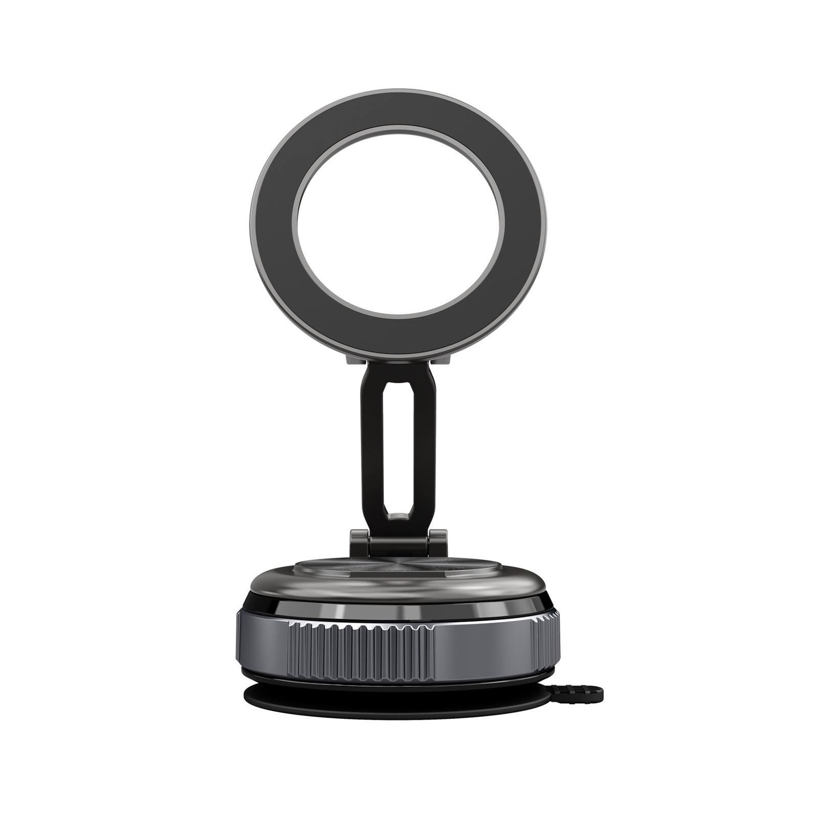 

Vacuum Suction Magnetic Phone Holder, 360° Suction Cup Retractable Car Phone Mount Foladable One Size