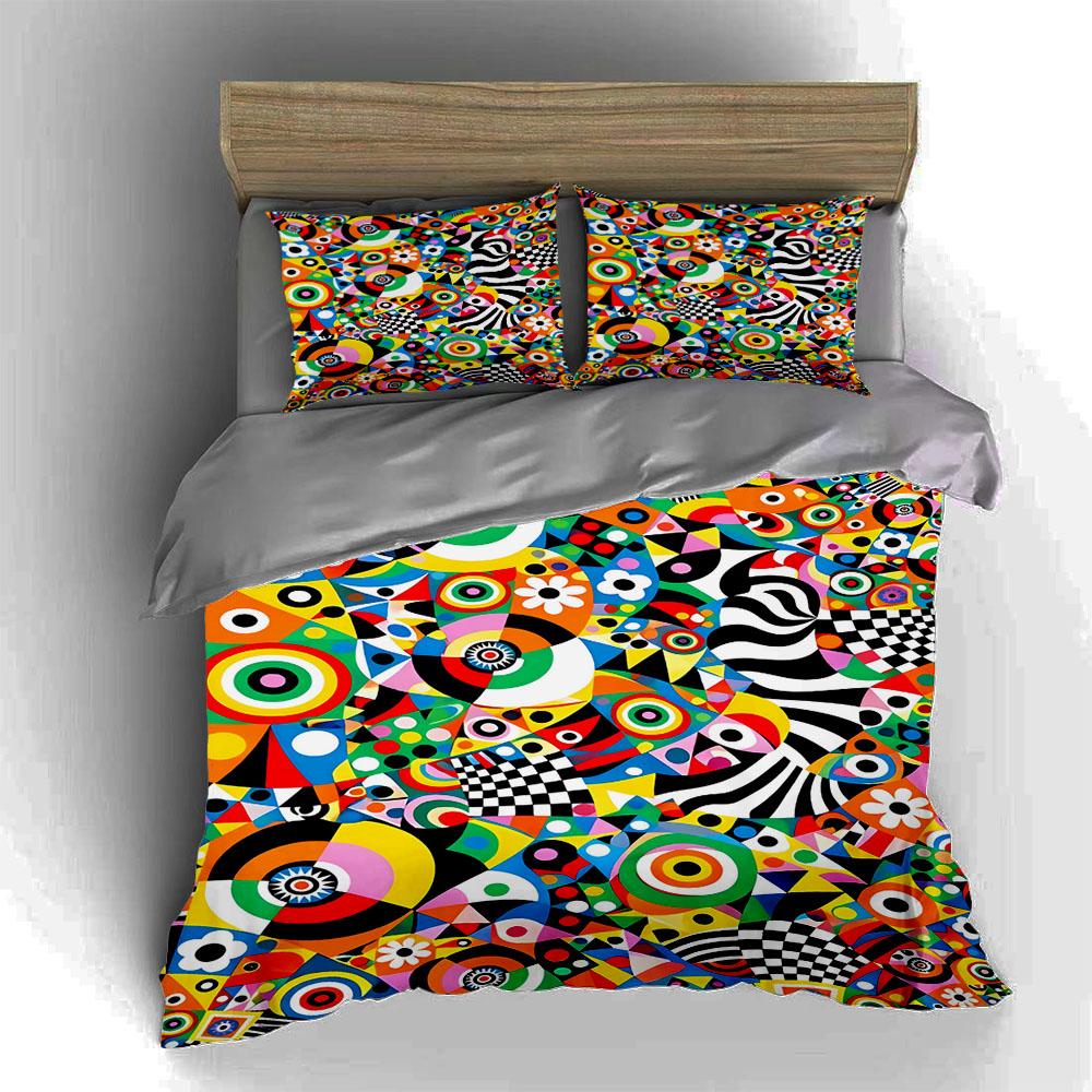 Colorato. Geometrico. Astratto. Biancheria da letto Set copripiumino Copripiumini Federe regali (1 * Copripiumino 2 * Federe, senza piumino)