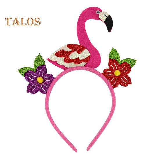 Summer Hawaiian Luau Headbands Palm Tree Flamingo Felt Beach Party Hair Accessory for Tropical Theme Party Supplies