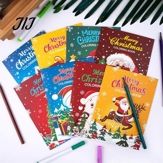 Stocking Stuffers for Kids 8PCS Christmas Themed Coloring Book, Educational Activities Thickened Paper Fun Pages Parties Craft Supplies, Creative