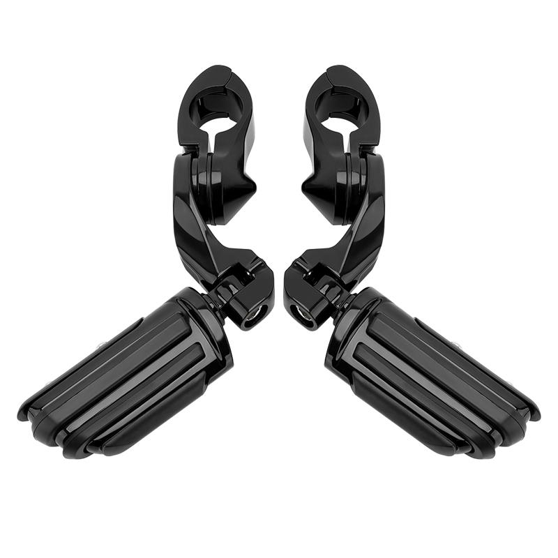 

1.25 Highway Footpegs Short Angled Adjustable 1-1/4 Engine Guard Pegs w/Mounts For Harley Honda Kawasaki Suzuki Yamaha