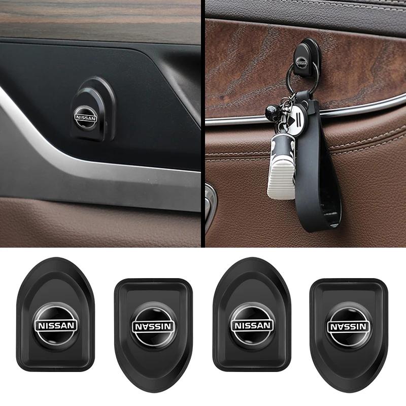Fashion Mini Car Hooks Black Plastic Self Adhesive Invisible Hooks For Nissan Tiida Teana Skyline Juke X-trail Car Accessories