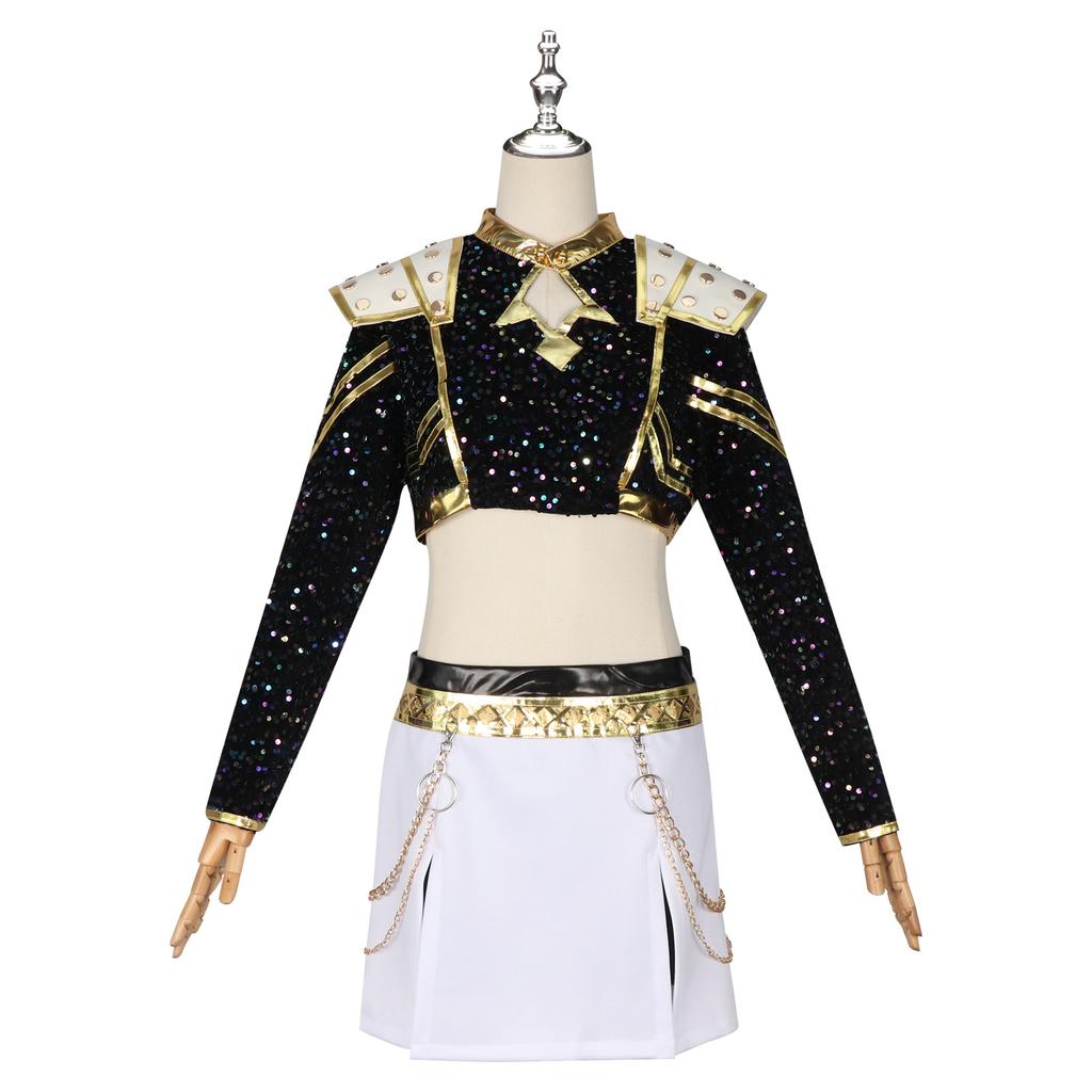 KPop Chasseurs de Démons Costume de Performance de Film Costume Cosplay Costume de Performance de Groupe pour Femmes Jupe Courte