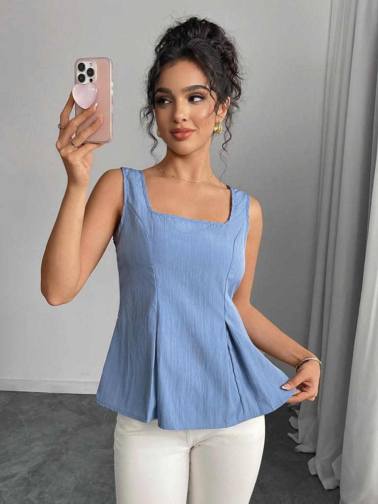 European & American Summer 2025 Sleeveless Drawstring Camisole - French Slim Pullover Vest for Women