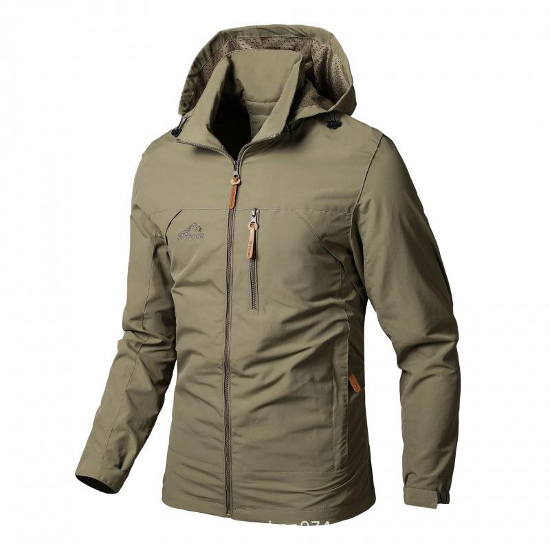 Spring new coat men's jacket casual outdoor large size sports hooded jacket men's clothing