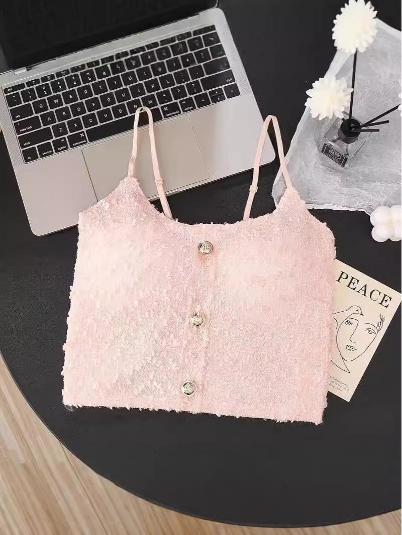 

Элегантный жилет на бретельках с застежкой-молнией: Облегающий крой с подкладкой на груди, идеально подходит для весны и лета One Size розовый