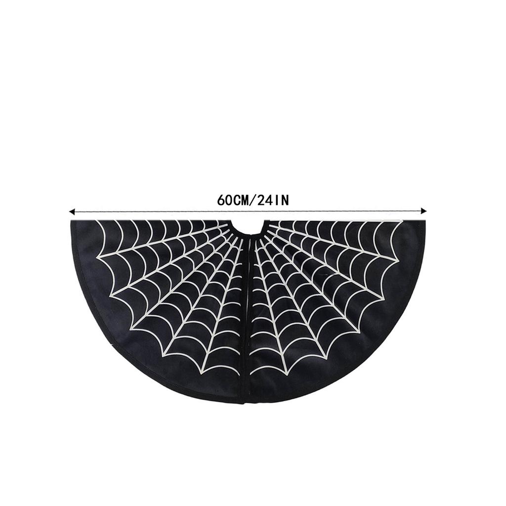 Halloween White Spiderweb Christmas Tree Skirt Halloween Xmas Party Supplies Festive Atmosphere Tree Matching Decor Ornament