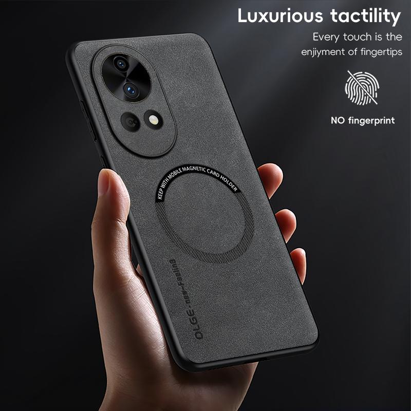For Huawei Nova 13 13 Pro Fine Hole Sheepskin Magnetic TPU Soft Edge Anti-Drop Anti Fingerprint Phone Case