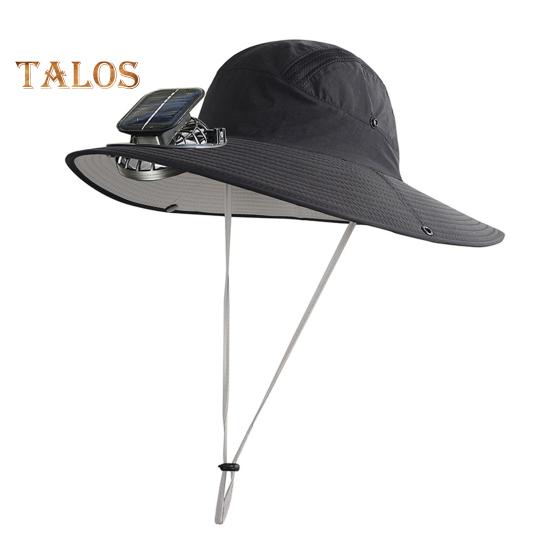 Rybářský klobouk se solárním ventilátorem, široký klobouk proti slunci, větruodolný design, rybaření, kempování, turistika, muži, ochrana proti slunci, klobouk s ventilátorem