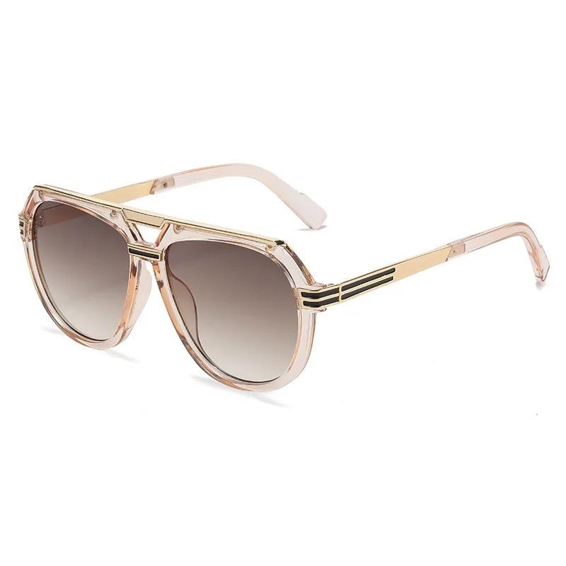 New Fashion Big Frame Sunglasses Men Women Square Metal Retro Vintage Sun Glasses High Quality UV Protection