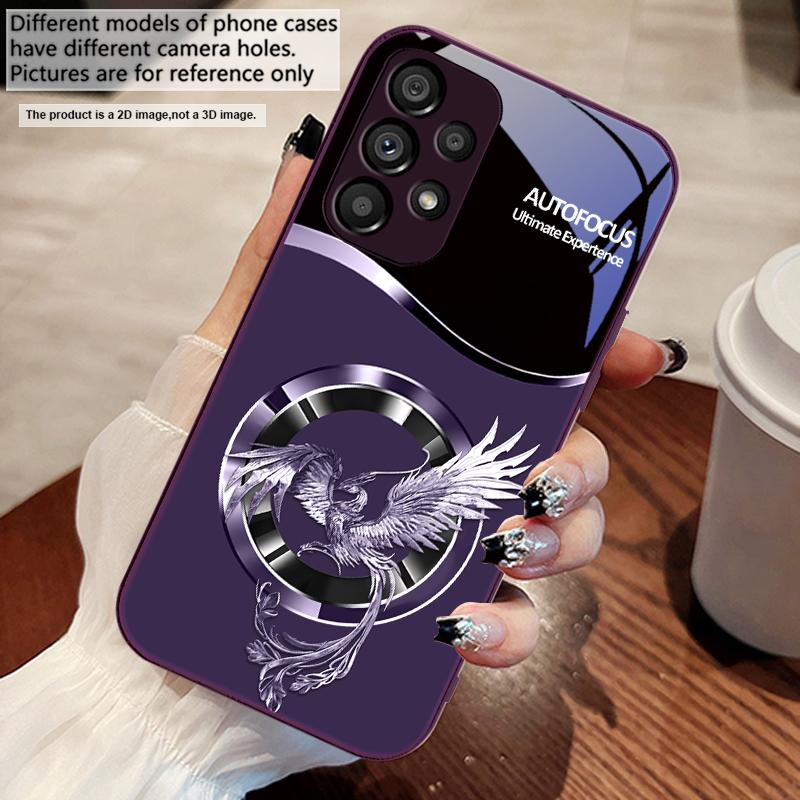 Handsome Pink Phoenix For Samsung S25 S25 Edge S25Ultra S8 9 S10 20 U ltra S21 Pro S22 Plus S23 FE S24 Ultra Glass Phone Case