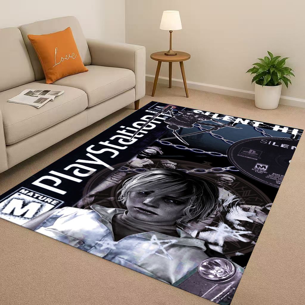 Retro Game Silent Hill Pyramid Head Horror Movie Living Room Non-Slip Area Rug Carpet for Bedroom Playroom Sofa,Home Doormat