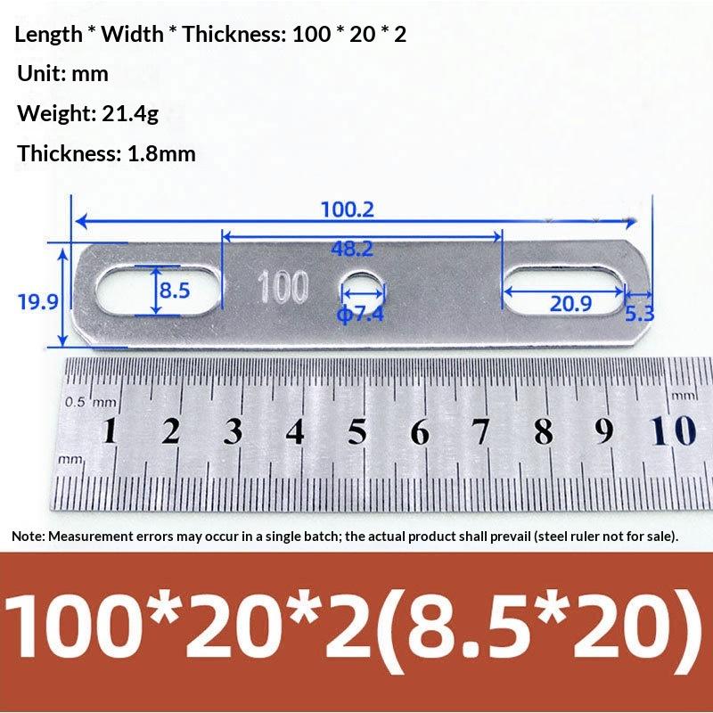 304 Stainless Steel Double Hole Metal Straight Plate Thickened Flat Gasket With Holes Blocking Plate Bolt Accessories