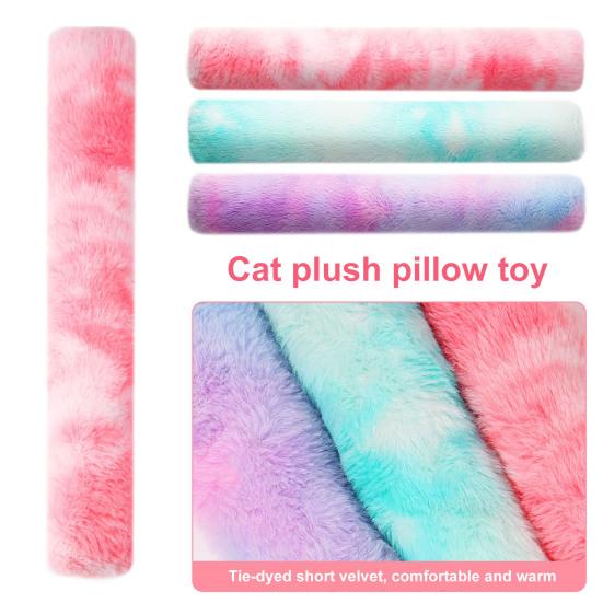 Zabawka dla kota interaktywna zabawka z kocimiętką gradientowy kolor pluszowy kot zabawka odporna na ugryzienia miękka zabawka do żucia dla kota artykuły dla zwierząt