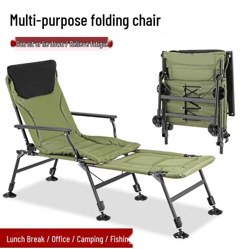 YX Multifunktionell Fällbar Fiskestol i Europeisk Stil med Benstöd