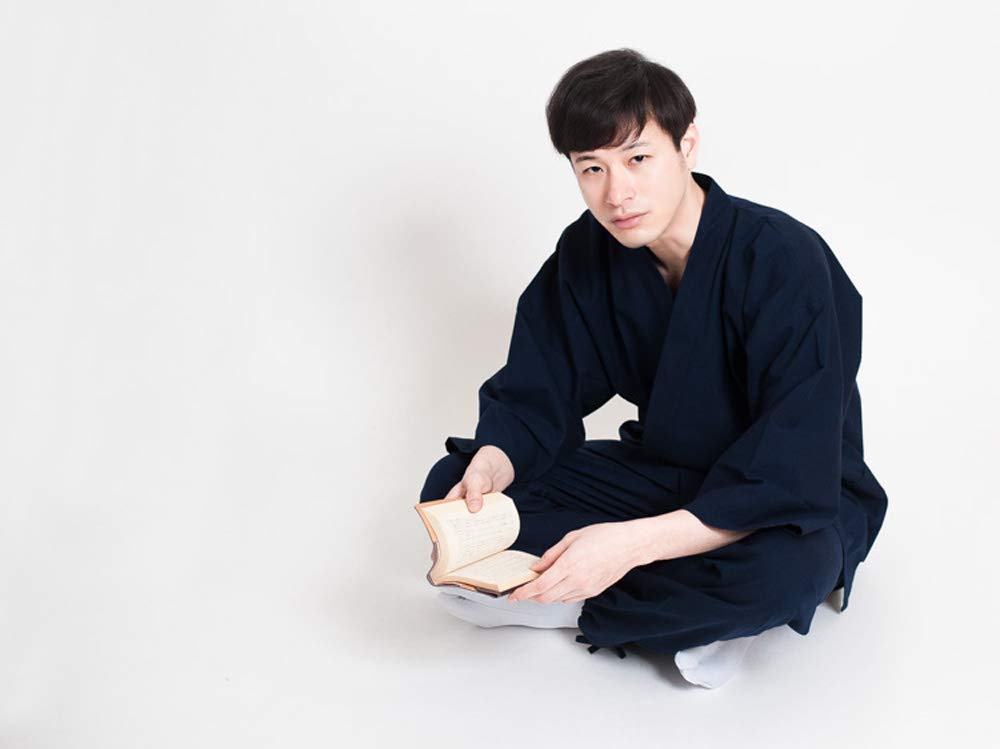 Samue für das ganze Jahr, hergestellt in Kurume ROCCA mittel [Tayutaf] Herren, rund, stilvoll, Baumwolle, Japan, Webart, Rokka, (M, marineblau)