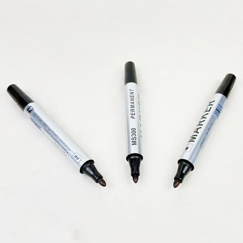 5Pcs Permanent Paint Marker Pen 2Mm Waterproof Black Pen For Tyre Oily Markers Quick Drying Signature Pen Stationery Supplies