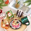Handmade Christmas Tree Ornament: Painted Glass Pendant In Cake and Beverage Shapes.