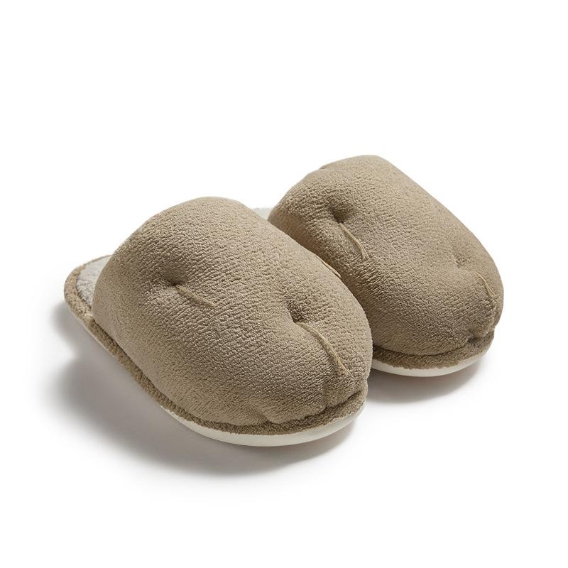 Simple small potatoes thickened non-slip warm couple cotton slippers home cartoon winter slippers comfortable slippers
