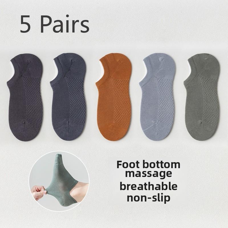 

5 пар мужских сетчатых тонких хлопковых носков-лодочек для весны и лета, впитывающих пот 5 Pairs