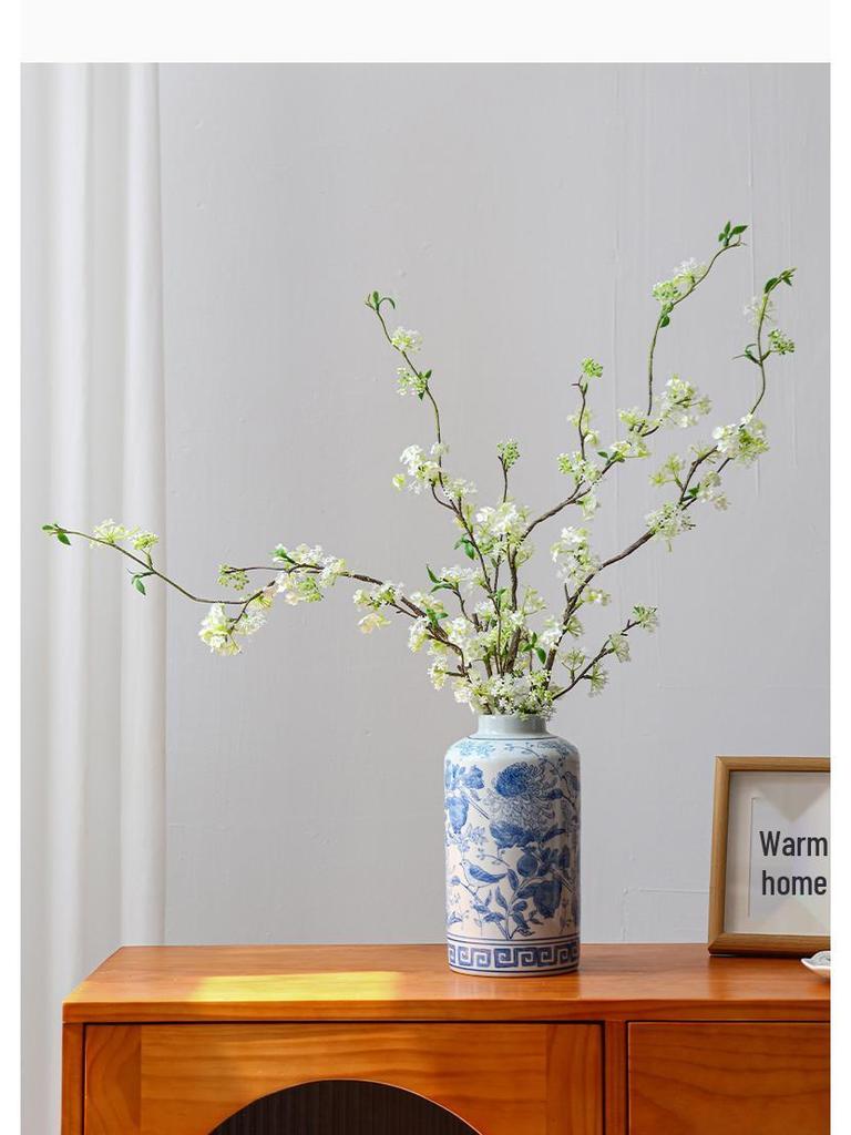 Chinese Blue and White Porcelain Ceramic Vase for Home Decor