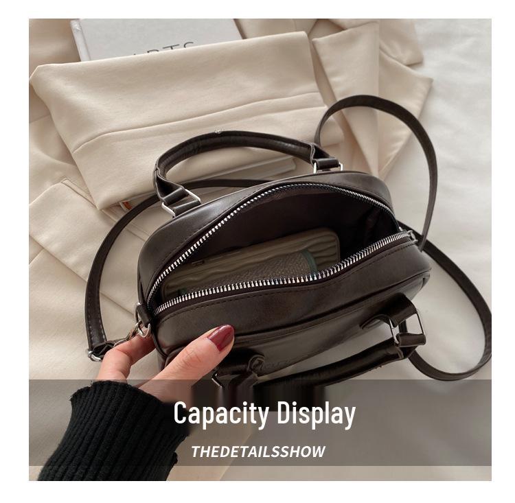 Women's 2025 Large Capacity Korean Fashion Shoulder & Crossbody Bag - Casual Retro Solid Color Handbag