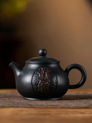 Jianshui Clay Purple Pottery Carving Teapot Hand Painted Antique Relief Teapot Household Teapot Kungfu Tea Set Kettle