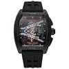 Men's Fashionable Barrel-Shaped Quartz Watch with Silicone Strap - Casual & Business Style.