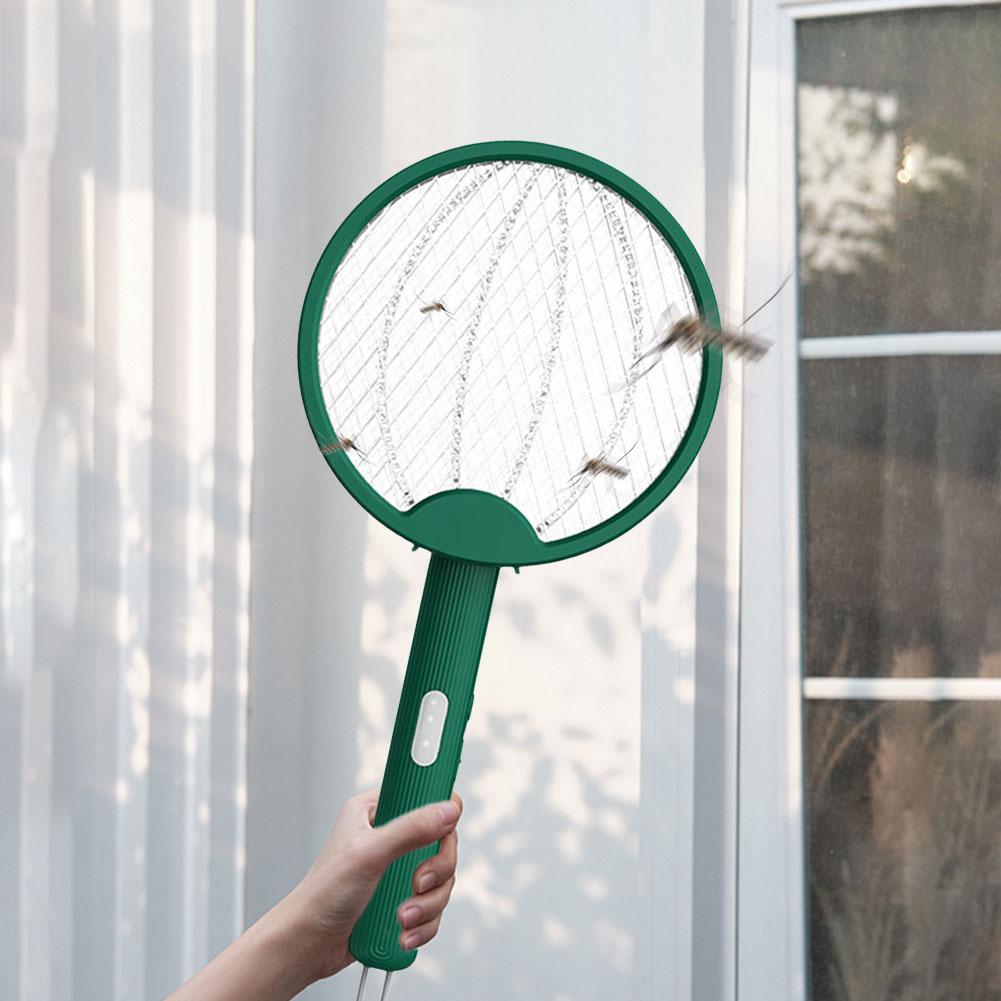 Foldable Bug Zapper Racket Rechargeable Electric Fly Swatter Safe Fly Killer and Mosquito Trap Lamp for Indoor Outdoor