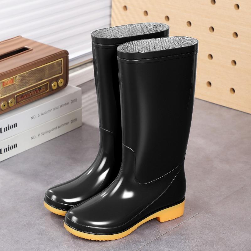 Women's high rain boots labor boots lightweight PVC non-slip mesh yarn inner women's rain shoes back kitchen cleaning water boots rubber shoes