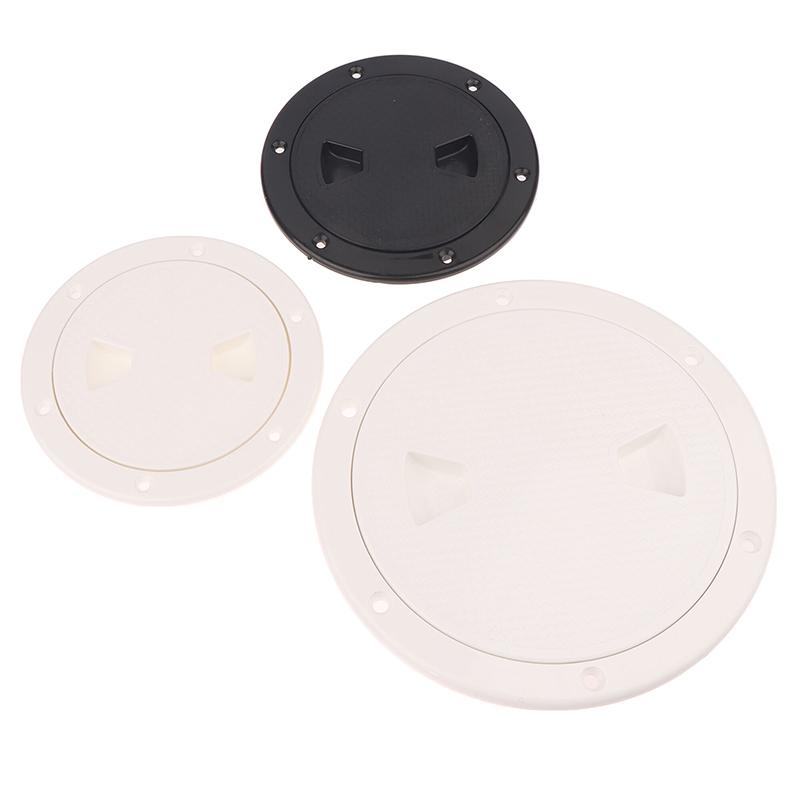4/6/8In ABS Plastic White Black Round Deck Inspection Plate Hatch Cover Deck Plate Non Slip Detachable For Marine RV Yacht Boat