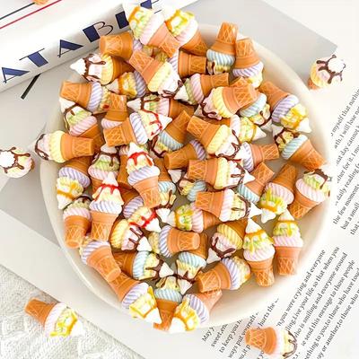 DIY Mini Resin Ice Cream Cone Charms Jewelry Decor Gift Ornament